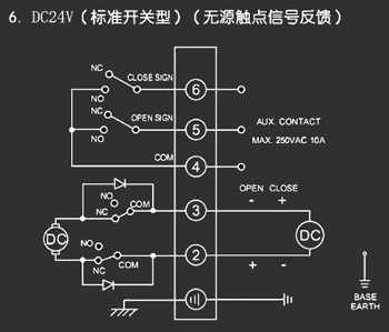 ＤＣ24Ｖ標準開關(guān)型<a href='http://vha7.cn/Product/diefa/diandongdiefa/' target='_blank'>電動<a href='http://vha7.cn/Product/diefa/' target='_blank'>蝶閥</a></a>接線圖